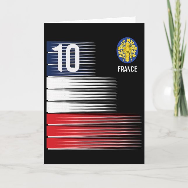 France Flag Number 10 French Soccer Men Women Boys Karte (Vorderseite)