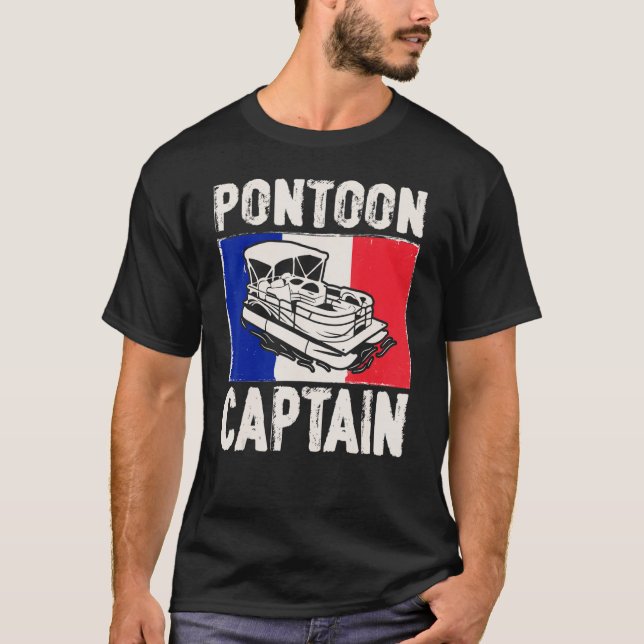 France Flag Patriotic Boat Captain French Pontoon  T-Shirt (Vorderseite)