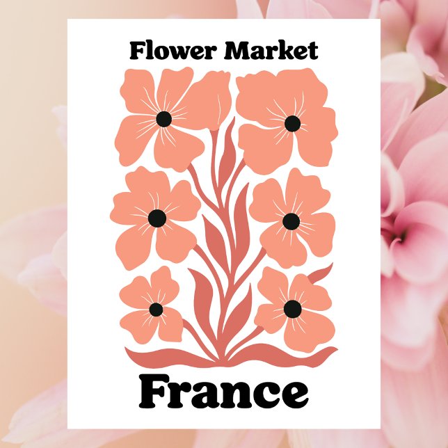 France Flower Market Peach Blossom Botanicals Postkarte (France Flower Market Peach Blossom Botanicals Postcard
)