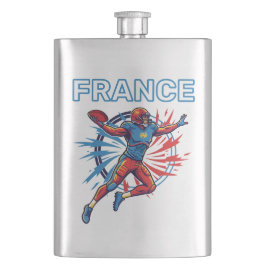France Football Dynamic Quarterback Patriotic Art Flachmann