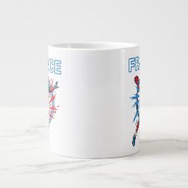 France Football Dynamic Quarterback Patriotic Art Jumbo-Tasse