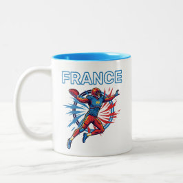 France Football Dynamic Quarterback Patriotic Art Zweifarbige Tasse