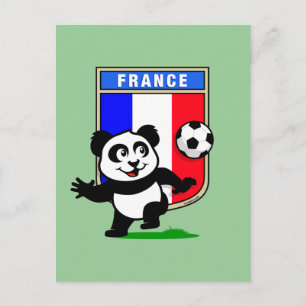 France Football Panda Postkarte