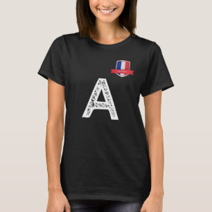 France France Human Flag Letter A France blau T-Shirt