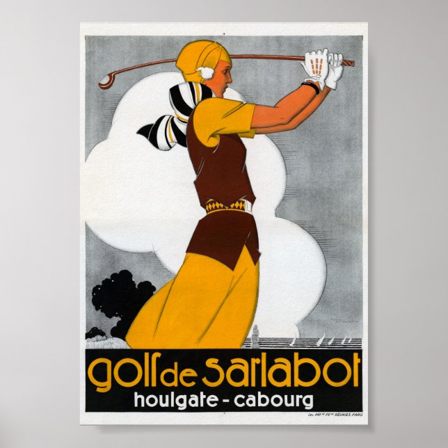 France Golf Vintage Werbeplakat neu belebt Poster (Vorne)