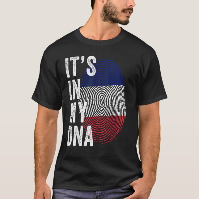 France It's In My DNA Cute French Fingerprint Fran T-Shirt (Vorderseite)