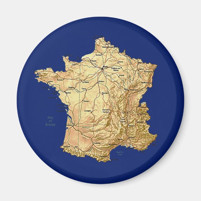 France Map Magnet (Vorne)