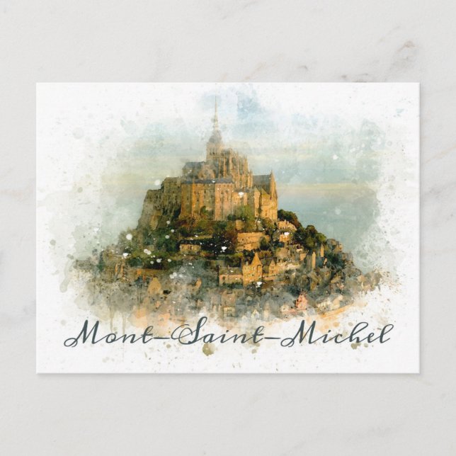 France Mont Saint Michel Island Travel Postkarte (Vorderseite)
