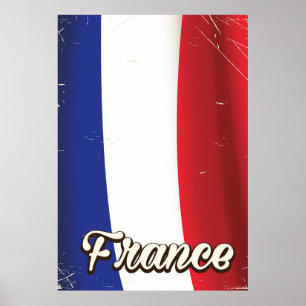 France National flag vacation poster