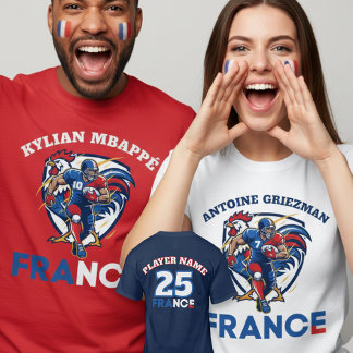 France National Gridiron Football Dynamic Rooster  T-Shirt