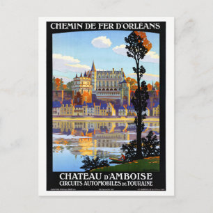 France Orleans Relief Vintage Travel Poster Postkarte