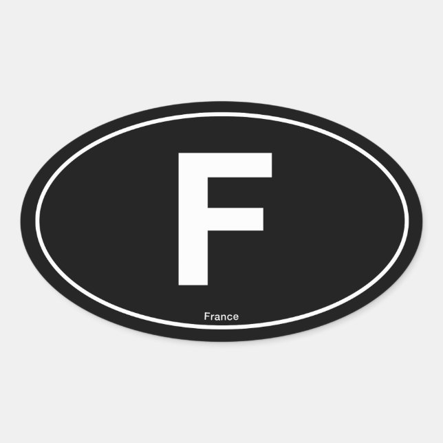 France Oval Ovaler Aufkleber (Vorderseite)