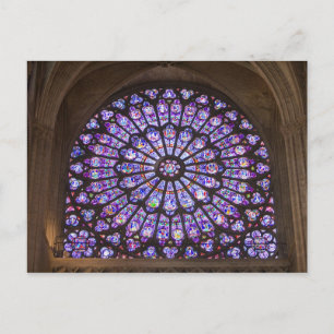 France, Paris. Interior detail of stained glass Postkarte