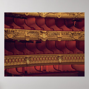 France, Paris. Partial view of balcony seating Poster