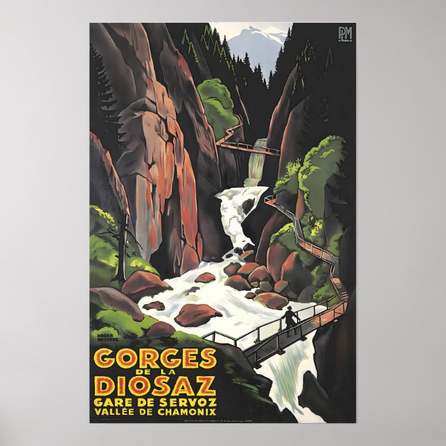 France Poster French Art Les Houches Gorges Print  (Vorne)