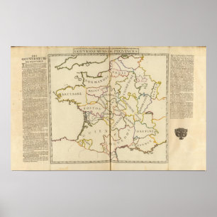 France, Providences and Boundaries Poster