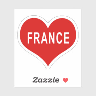FRANCE Red Liebe Heart Vinyl Sticker