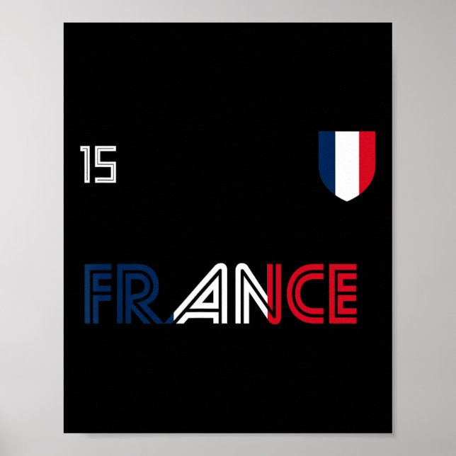 France Retro Soccer French Flag  Poster (Vorne)