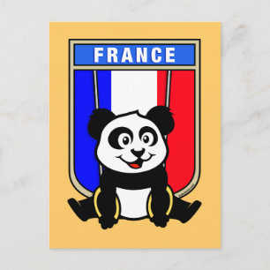 France Rings Panda Postkarte