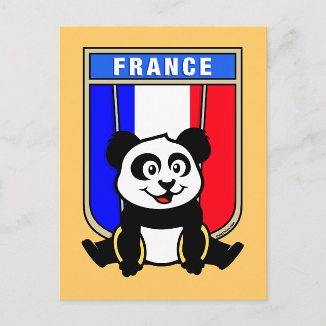 France Rings Panda Postkarte (Vorderseite)