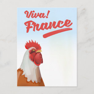 France Rooster Reiseplakat Postkarte