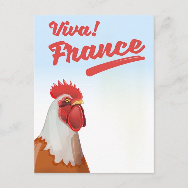 France Rooster Reiseplakat Postkarte (Vorderseite)