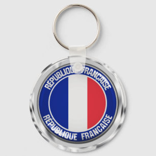 France Round Emblem Schlüsselanhänger