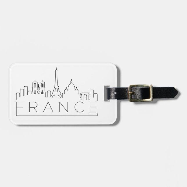 France Skyline Luggage Tag Gepäckanhänger (Vorderseite horizontal)