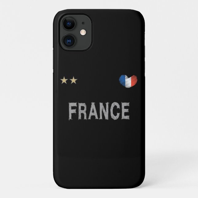 France Soccer Football Fan Shirt Herz Case-Mate iPhone Hülle (Rückseite)