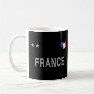 France Soccer Football Fan Shirt Herz Kaffeetasse