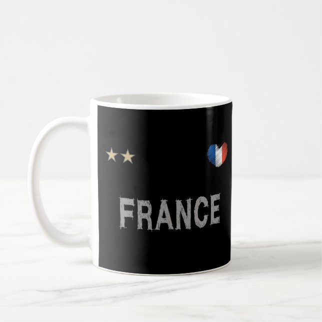 France Soccer Football Fan Shirt Herz Kaffeetasse (Links)