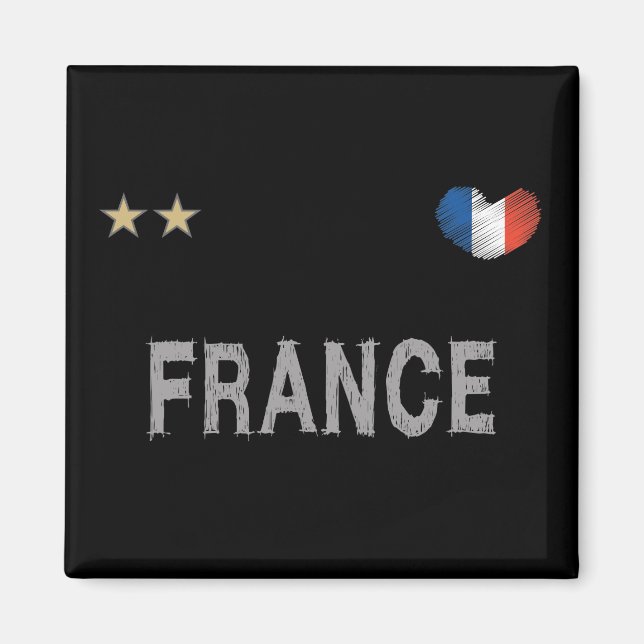 France Soccer Football Fan Shirt Herz Magnet (Vorne)