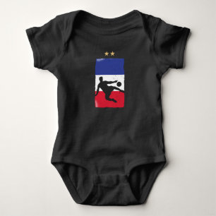 France Soccer Jersey Football Fan Französische Fla Baby Strampler