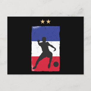 France Soccer Jersey Football Fan Französische Fla Postkarte