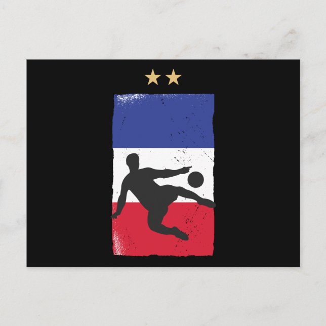 France Soccer Jersey Football Fan Französische Fla Postkarte (Vorderseite)