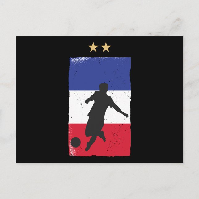France Soccer Jersey Football Fan Französische Fla Postkarte (Vorderseite)