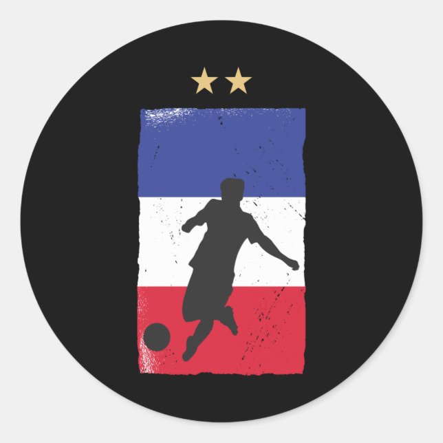 France Soccer Jersey Football Fan Französische Fla Runder Aufkleber (Vorderseite)