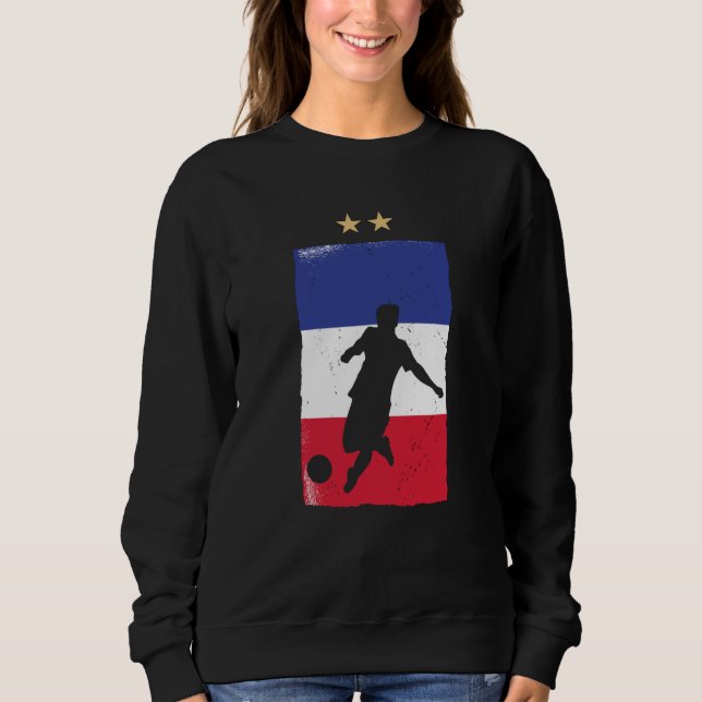 France Soccer Jersey Football Fan Französische Fla Sweatshirt (Vorderseite)