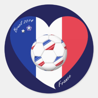„FRANCE“ Soccer Team. Fußball von Frankreich 2014 Runder Aufkleber