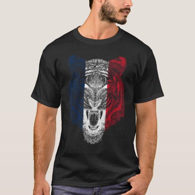 France Tiger French Tiger Flag T-Shirt (Vorderseite)