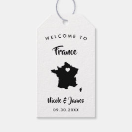 France Wedding Welcome Bag Tags, französische Kart Geschenkanhänger