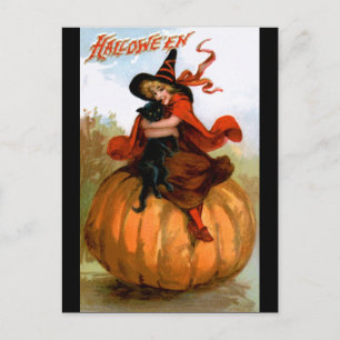 Frances Brundage: Halloween Hexe Postkarte