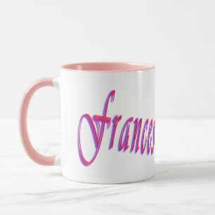 Frances, Name-Logo, rosa Combo-Kaffee-Tasse Tasse