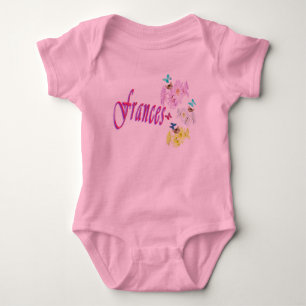 Frances, Name mit Kätzchen, Baby Bodysuit Strampler
