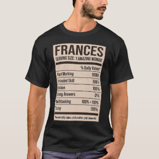 Frances Nutrition Fakten Name Nickname Alias Titel T-Shirt