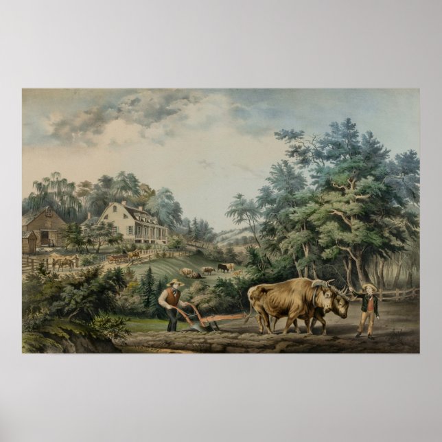 Frances Palmers Amerikanische Landschaft Poster (Vorne)