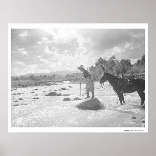 Frances Phelps Belden fischen im Fluss Poster (Vorne)