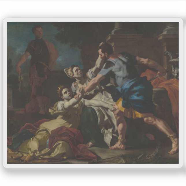 Francesco Solimena - Tod von Messalina Aufkleber (Vorderseite)