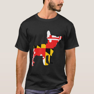 Franchie Maryland Flag Französische Bull Dog Silho T-Shirt