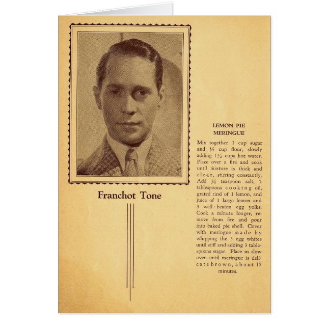 Franchot Tone Lemon Merigue Pie Recipe (Vorne)